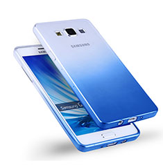 Silikon Schutzhülle Ultra Dünn Tasche Durchsichtig Farbverlauf für Samsung Galaxy A5 SM-500F Blau