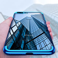 Silikon Schutzhülle Ultra Dünn Tasche Durchsichtig Transparent A04 für Apple iPhone 8 Plus Blau