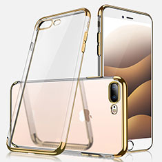 Silikon Schutzhülle Ultra Dünn Tasche Durchsichtig Transparent A07 für Apple iPhone 8 Plus Gold