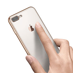 Silikon Schutzhülle Ultra Dünn Tasche Durchsichtig Transparent A21 für Apple iPhone 8 Plus Gold