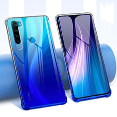 Silikon Schutzhülle Ultra Dünn Tasche Durchsichtig Transparent Blumen für Xiaomi Redmi Note 8 (2021) Blau