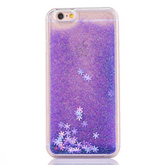 Silikon Schutzhülle Ultra Dünn Tasche Durchsichtig Transparent Blumen T01 für Apple iPhone 6 Violett