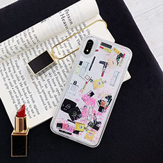Silikon Schutzhülle Ultra Dünn Tasche Durchsichtig Transparent Blumen T09 für Apple iPhone XR Rosa