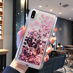 Silikon Schutzhülle Ultra Dünn Tasche Durchsichtig Transparent Blumen T14 für Apple iPhone XR Rosegold