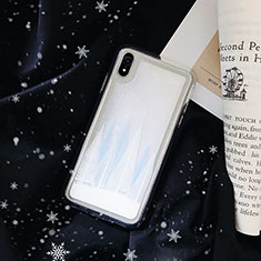 Silikon Schutzhülle Ultra Dünn Tasche Durchsichtig Transparent Blumen T23 für Apple iPhone XR Hellblau