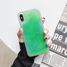 Silikon Schutzhülle Ultra Dünn Tasche Durchsichtig Transparent Blumen Z03 für Apple iPhone X Grün