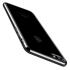 Silikon Schutzhülle Ultra Dünn Tasche Durchsichtig Transparent C01 für Apple iPhone 7 Schwarz