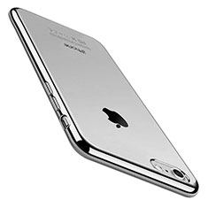 Silikon Schutzhülle Ultra Dünn Tasche Durchsichtig Transparent C01 für Apple iPhone 7 Silber