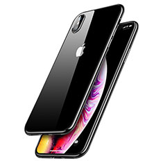 Silikon Schutzhülle Ultra Dünn Tasche Durchsichtig Transparent C12 für Apple iPhone X Schwarz