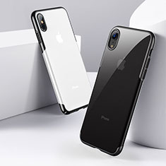 Silikon Schutzhülle Ultra Dünn Tasche Durchsichtig Transparent C16 für Apple iPhone X Schwarz