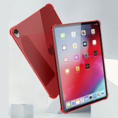 Silikon Schutzhülle Ultra Dünn Tasche Durchsichtig Transparent H01 für Apple iPad Pro 11 (2018) Rot