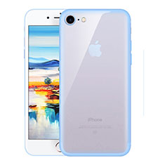 Silikon Schutzhülle Ultra Dünn Tasche Durchsichtig Transparent H01 für Apple iPhone 7 Hellblau