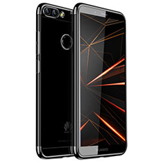 Silikon Schutzhülle Ultra Dünn Tasche Durchsichtig Transparent H01 für Huawei Enjoy 7S Schwarz