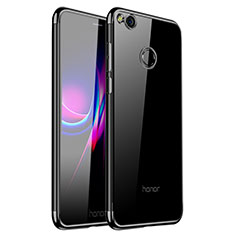 Silikon Schutzhülle Ultra Dünn Tasche Durchsichtig Transparent H01 für Huawei Honor 8 Lite Schwarz