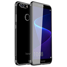 Silikon Schutzhülle Ultra Dünn Tasche Durchsichtig Transparent H01 für Huawei Honor 8 Schwarz