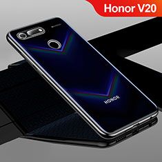 Silikon Schutzhülle Ultra Dünn Tasche Durchsichtig Transparent H01 für Huawei Honor V20 Schwarz