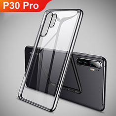 Silikon Schutzhülle Ultra Dünn Tasche Durchsichtig Transparent H01 für Huawei P30 Pro New Edition Schwarz