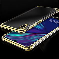 Silikon Schutzhülle Ultra Dünn Tasche Durchsichtig Transparent H01 für Huawei Y7 Prime (2019) Gold