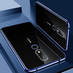 Silikon Schutzhülle Ultra Dünn Tasche Durchsichtig Transparent H01 für Nokia X6 Blau
