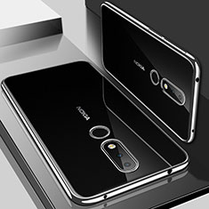 Silikon Schutzhülle Ultra Dünn Tasche Durchsichtig Transparent H01 für Nokia X6 Silber