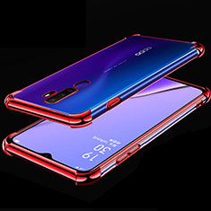 Silikon Schutzhülle Ultra Dünn Tasche Durchsichtig Transparent H01 für Oppo A11X Rot