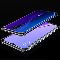 Silikon Schutzhülle Ultra Dünn Tasche Durchsichtig Transparent H01 für Oppo A11X Schwarz