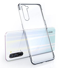 Silikon Schutzhülle Ultra Dünn Tasche Durchsichtig Transparent H01 für Oppo F15 Silber