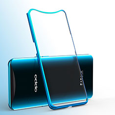 Silikon Schutzhülle Ultra Dünn Tasche Durchsichtig Transparent H01 für Oppo Find X Blau