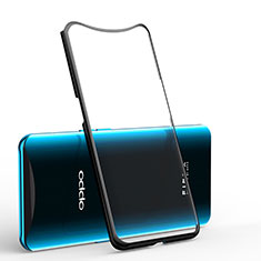 Silikon Schutzhülle Ultra Dünn Tasche Durchsichtig Transparent H01 für Oppo Find X Schwarz