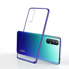 Silikon Schutzhülle Ultra Dünn Tasche Durchsichtig Transparent H01 für Oppo Find X2 Neo Blau