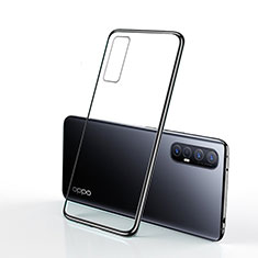 Silikon Schutzhülle Ultra Dünn Tasche Durchsichtig Transparent H01 für Oppo Find X2 Neo Schwarz