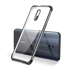 Silikon Schutzhülle Ultra Dünn Tasche Durchsichtig Transparent H01 für Oppo Reno Schwarz