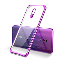 Silikon Schutzhülle Ultra Dünn Tasche Durchsichtig Transparent H01 für Oppo Reno Violett