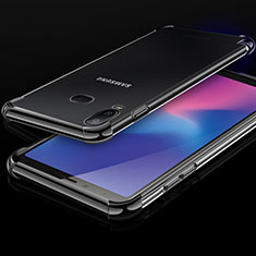 Silikon Schutzhülle Ultra Dünn Tasche Durchsichtig Transparent H01 für Samsung Galaxy A6s Schwarz