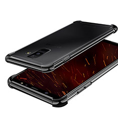 Silikon Schutzhülle Ultra Dünn Tasche Durchsichtig Transparent H01 für Samsung Galaxy A9 Star Lite Schwarz