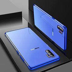 Silikon Schutzhülle Ultra Dünn Tasche Durchsichtig Transparent H01 für Samsung Galaxy Note 10 Plus 5G Blau
