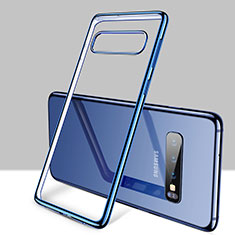 Silikon Schutzhülle Ultra Dünn Tasche Durchsichtig Transparent H01 für Samsung Galaxy S10 5G Blau