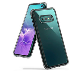 Silikon Schutzhülle Ultra Dünn Tasche Durchsichtig Transparent H01 für Samsung Galaxy S10e Grau