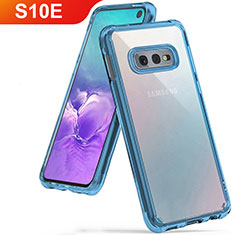 Silikon Schutzhülle Ultra Dünn Tasche Durchsichtig Transparent H01 für Samsung Galaxy S10e Hellblau