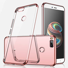 Silikon Schutzhülle Ultra Dünn Tasche Durchsichtig Transparent H01 für Xiaomi Mi A1 Rosegold