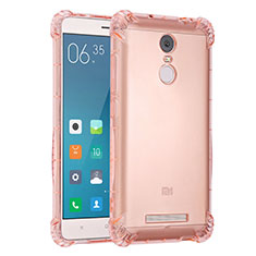 Silikon Schutzhülle Ultra Dünn Tasche Durchsichtig Transparent H01 für Xiaomi Redmi Note 3 Rosa