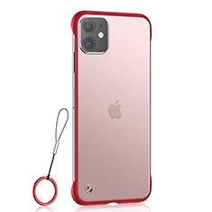 Silikon Schutzhülle Ultra Dünn Tasche Durchsichtig Transparent H02 für Apple iPhone 11 Rot