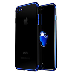Silikon Schutzhülle Ultra Dünn Tasche Durchsichtig Transparent H02 für Apple iPhone 6 Plus Blau