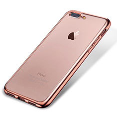 Silikon Schutzhülle Ultra Dünn Tasche Durchsichtig Transparent H02 für Apple iPhone 7 Plus Rosegold