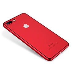 Silikon Schutzhülle Ultra Dünn Tasche Durchsichtig Transparent H02 für Apple iPhone 7 Plus Rot