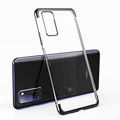 Silikon Schutzhülle Ultra Dünn Tasche Durchsichtig Transparent H02 für Huawei Honor V30 5G Schwarz