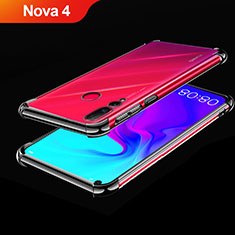 Silikon Schutzhülle Ultra Dünn Tasche Durchsichtig Transparent H02 für Huawei Nova 4 Schwarz