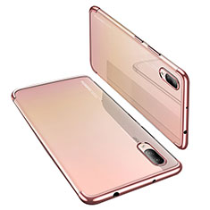 Silikon Schutzhülle Ultra Dünn Tasche Durchsichtig Transparent H02 für Huawei P20 Rosegold