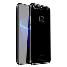 Silikon Schutzhülle Ultra Dünn Tasche Durchsichtig Transparent H02 für Huawei P9 Schwarz