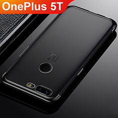Silikon Schutzhülle Ultra Dünn Tasche Durchsichtig Transparent H02 für OnePlus 5T A5010 Schwarz